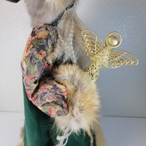 Old World Christmas Santa 24" Tree Table Topper Real Fur Lantern Works Vintage - Picture 14 of 16